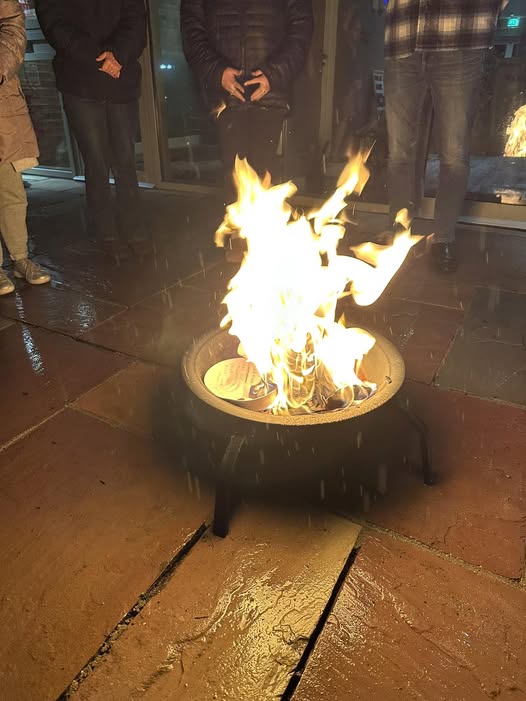 Fire ceremony at a Phoenix Rising retreat